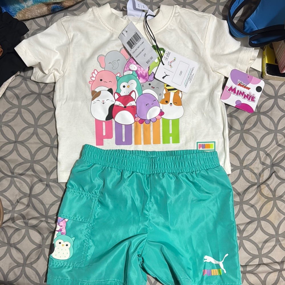 Puma Kids Cream and Aqua Set